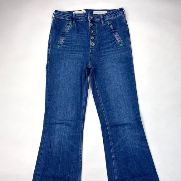 Anthropologie Pilcro High Rise Trouser Bootcut Jeans Women 29 EUC Stretch Pocket - Picture 3 of 14